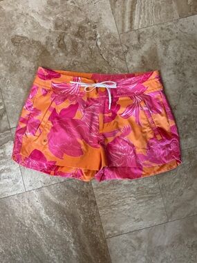 Athleta Women’s Floral Orange & Pink Swim/Board Shorts 4